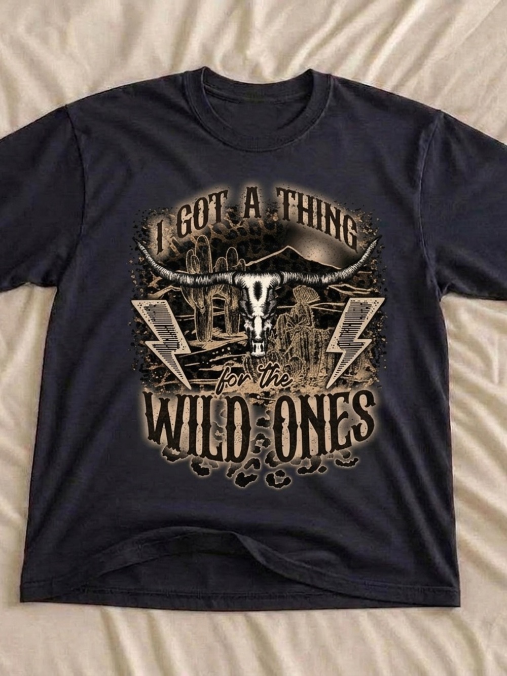 Wild Ones Western Skull Shirt, Cowboy Graphic Tee - Unisex Black